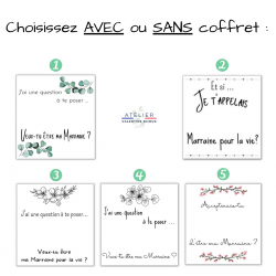 AVEC ou SANS coffret - Veux tu être ma marraine ? Future Marraine, demande Marraine,