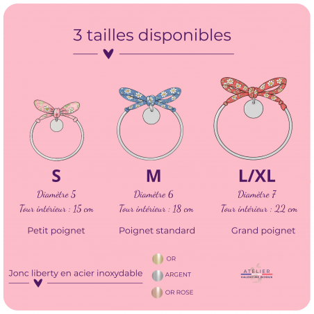 Choisissez votre médaille, bracelet jonc liberty