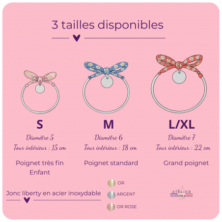 Choisissez votre médaille, bracelet jonc liberty