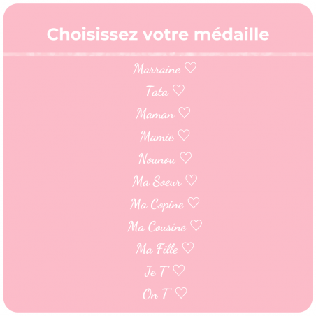 Choisissez votre médaille – Cordon scintillant & médaille gravée