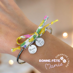 MAMIE ♡, Je T'♡ ou On T'♡, bracelet jonc cordon liberty