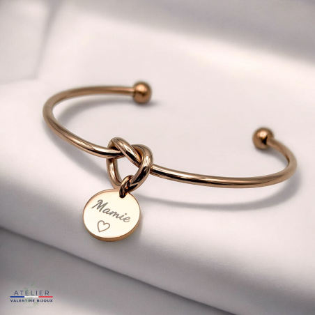 Bracelet jonc noeud "mamie" acier inoxydable