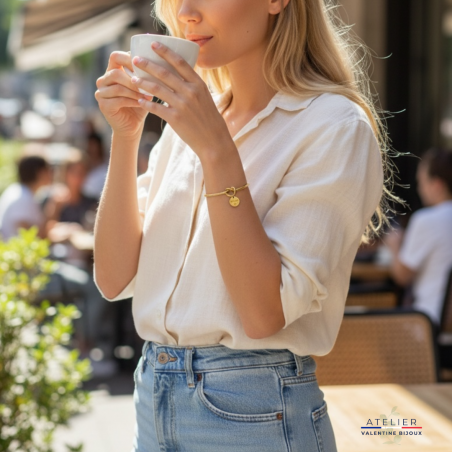 Bracelet jonc noeud "mamie" acier inoxydable