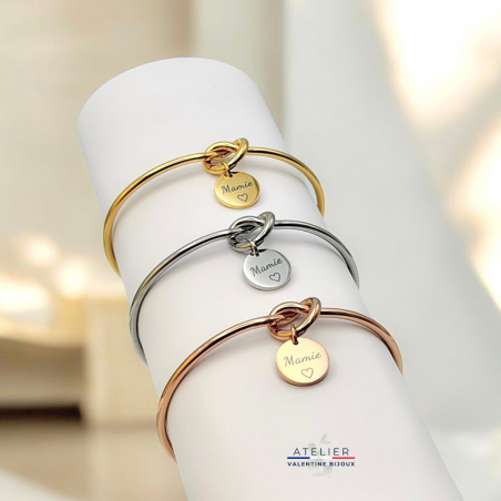 Bracelet jonc noeud "mamie" acier inoxydable