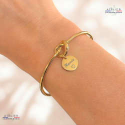 Bracelet jonc noeud "mamie" acier inoxydable