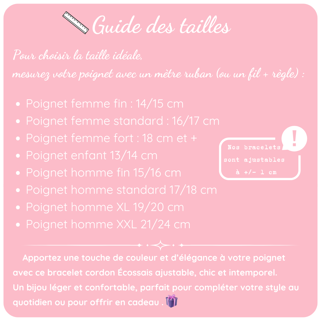 Choissisez votre gourmette Écossais ajustable