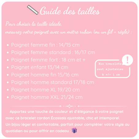 Choissisez votre gourmette Écossais ajustable