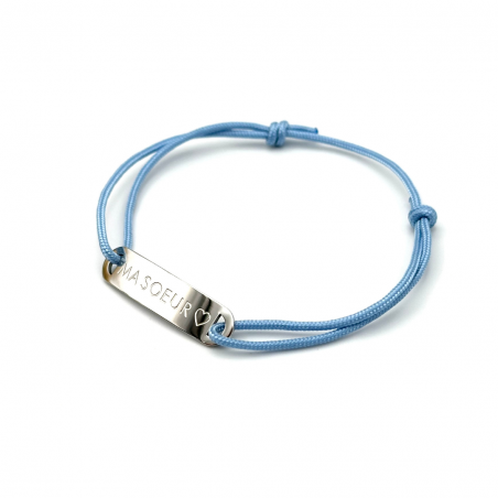 Ma soeur, Cordon ajustable, bracelet personnalisé, plaque gourmette