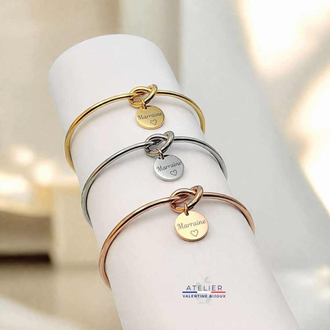 Coffret Jonc noeud MARRAINE ajustable