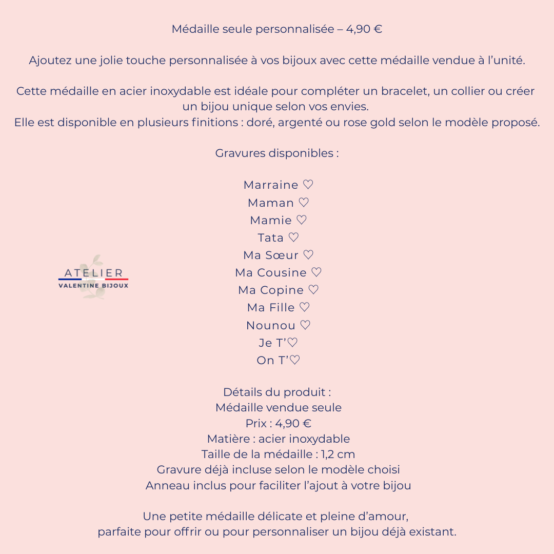 Médaille vendue seule