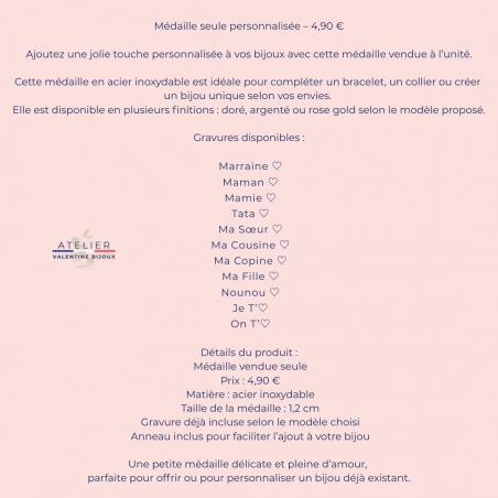 Médaille vendue seule