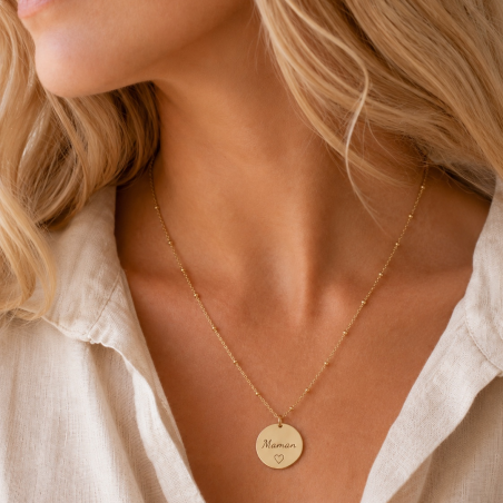 Collier médaille MAMAN, future maman, cadeau maman, fête des mères, collier personnalisé, bijoux personnalisés