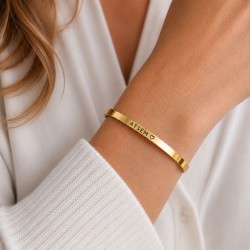 ATSEM ♡, Bracelet jonc ajustable en acier inoxydable
