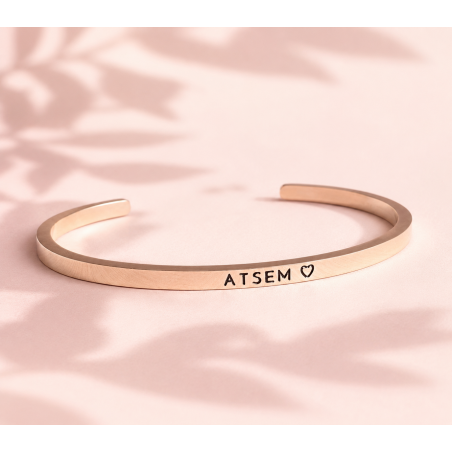 ATSEM ♡, Bracelet jonc ajustable en acier inoxydable