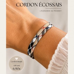 Bracelet liberty Écossais ajustable, pour femme, ado, enfant
