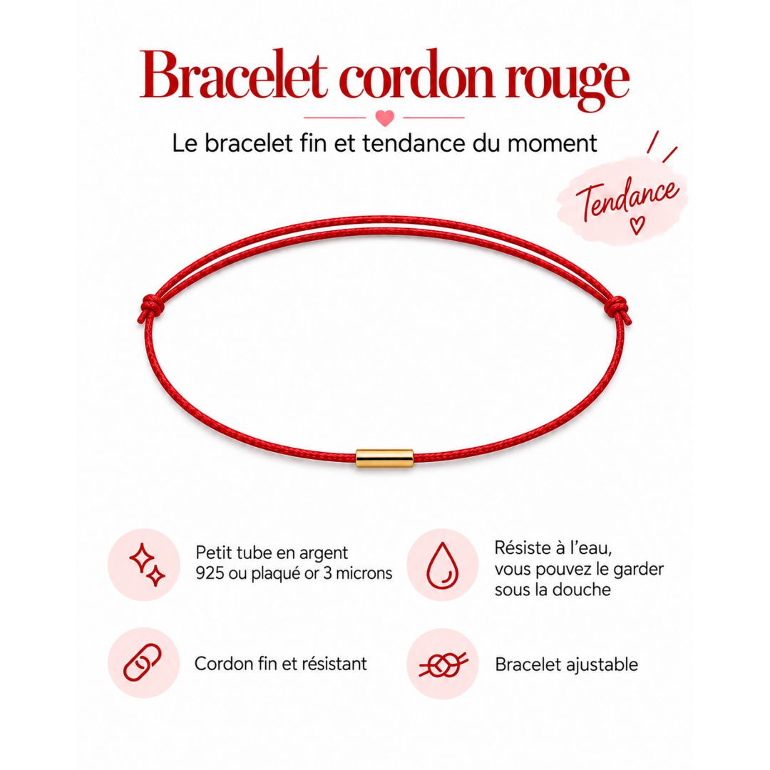 Bracelet fin tube argent 925 ou plaqué or