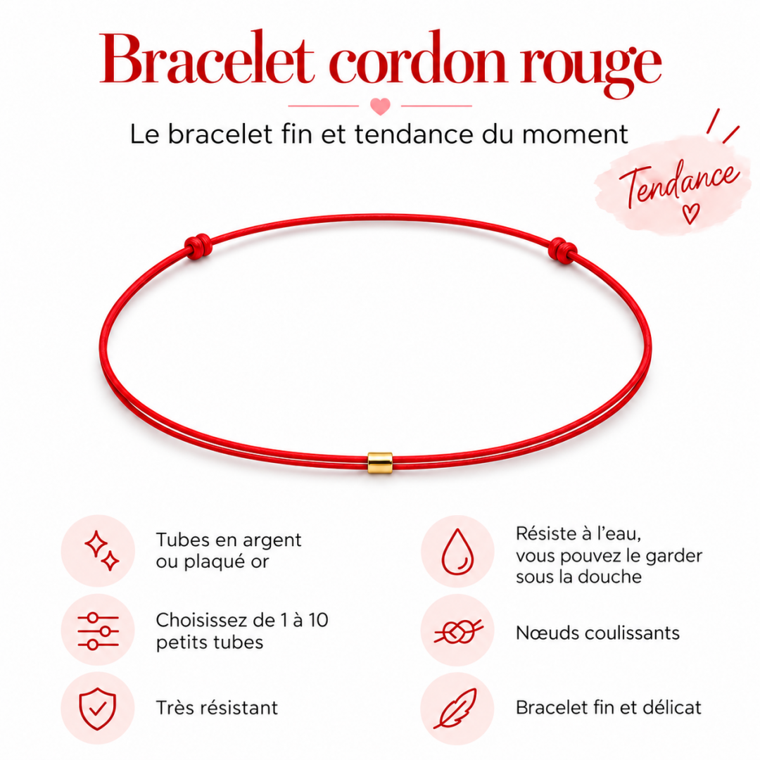 Bracelet cordon fin ajustable tube 2 mm en argent massif