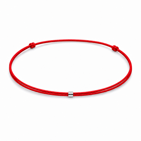 Bracelet cordon fin ajustable tube 2 mm en argent massif