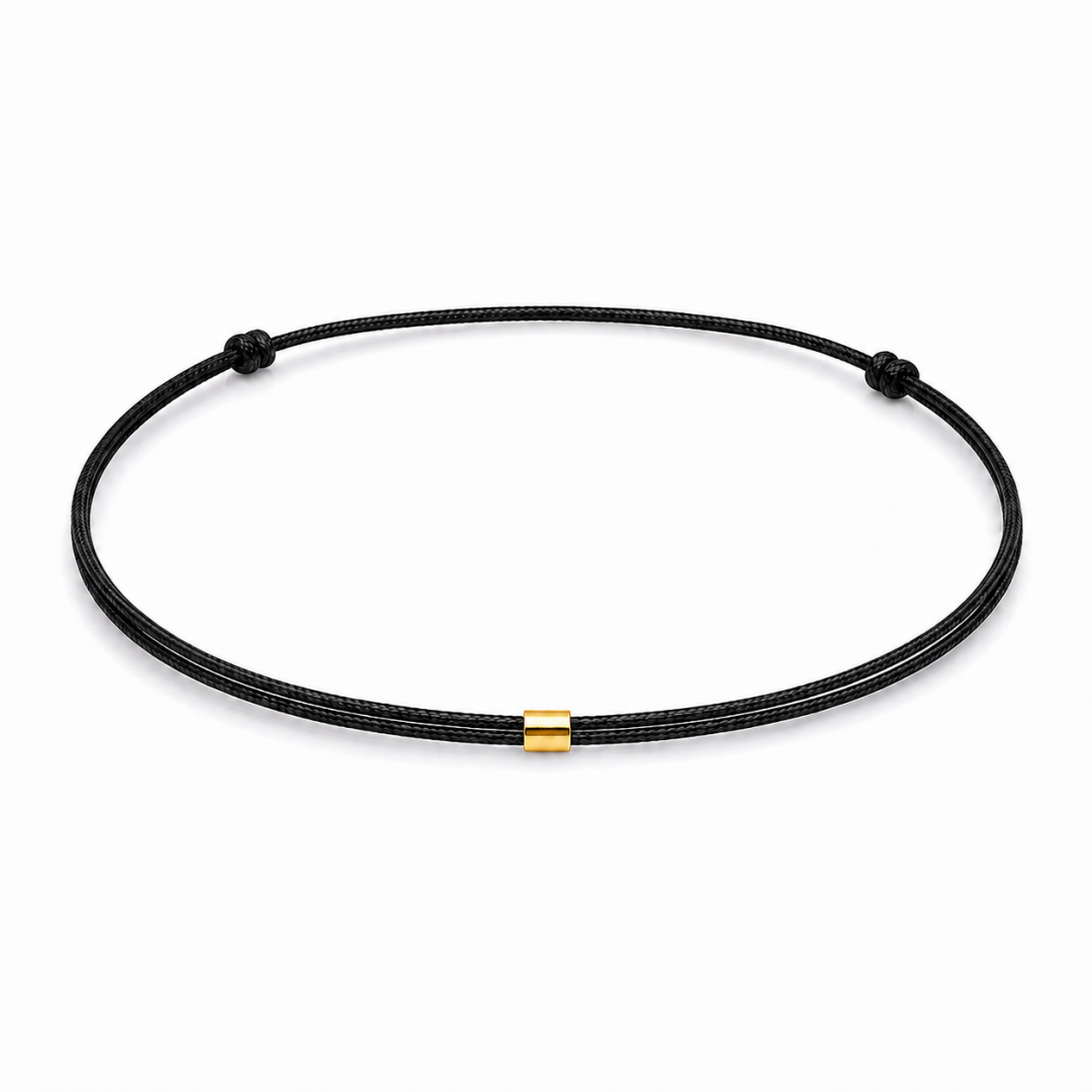 Bracelet cordon fin ajustable tube 2 mm en argent massif