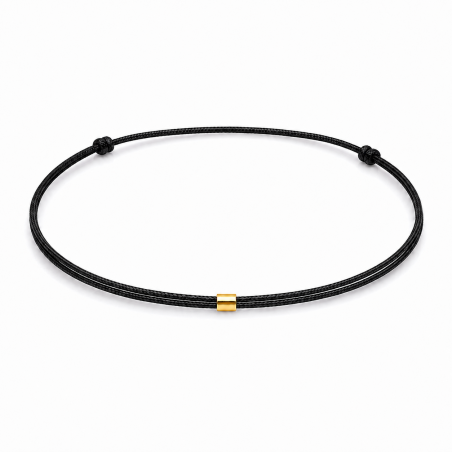 Bracelet cordon fin ajustable tube 2 mm en argent massif