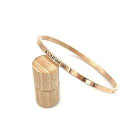 A l'infini • Jonc à message en acier inoxydable gravure noire