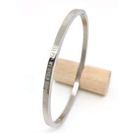 Les copines, c'est la vie, Bracelet jonc à message en acier inoxydable