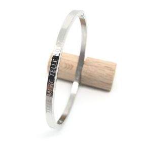Bracelet jonc à message "Telle mère telle fille" en acier inoxydable taille enfant