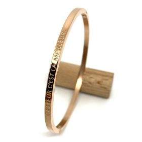 Ma soeur c'est la meilleure - Bracelet jonc à message en acier inoxydable