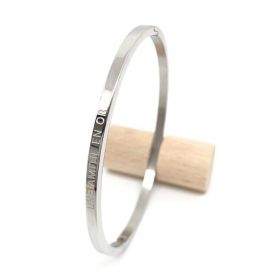 Bracelet jonc à message "Une amitié en or" en acier inoxydable